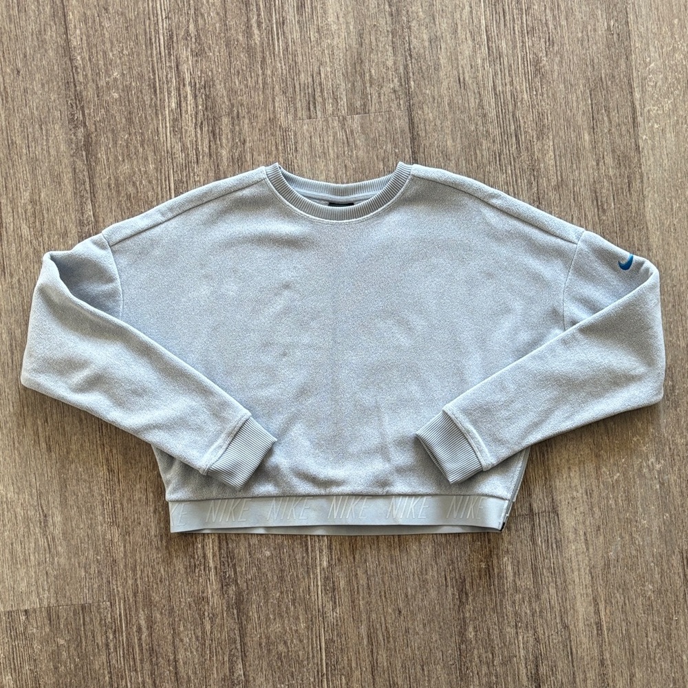 Nike Gray Fleece Cropped Sweater